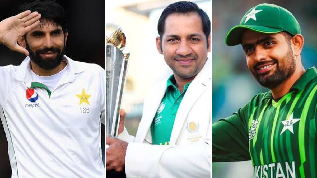 Shoaib_Jatt's tweet photo. ICC rank No.1 teams by Pakistani captains 
Misbah for Test No.1
Babar Azam for ODI No.1
Sarfraz Ahmed T20I No.1
دل کھول کر تعریف کریں ان کپتانوں کی
کنجوسی نہ کرنا https://t.co/fnCVAUO0fx