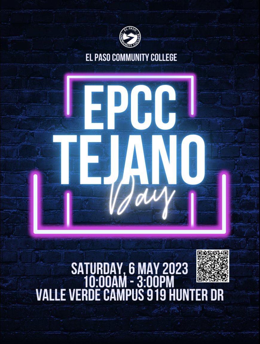 Make plans to attend our first ever @EPCCNews Tejano Day! Register for the summer or fall semester, visit our resource fair, take a campus tour, or attend our Enrollment Presentations. Let us help you move forward with your educational and career pathway! #EPCCpride