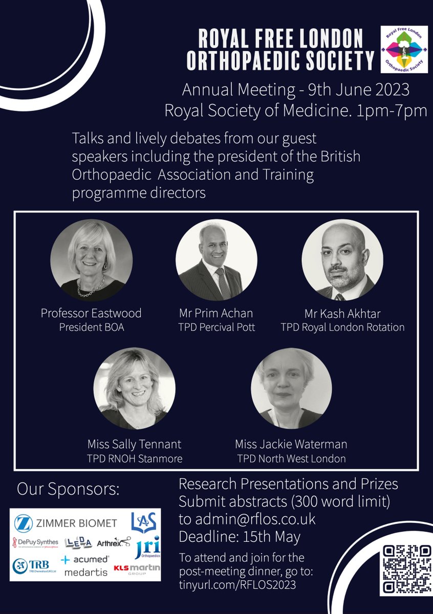 RFL Orthopaedic Society (@rflorthsociety) on Twitter photo Stellar speakers at the Royal Free London Orthopaedic Society Annual Meeting! - 9th June 2023 at the <a href="/RoySocMed/">The Royal Society of Medicine</a>. For tickets: tinyurl.com/rflos2023 @RNOHRotation <a href="/RLHOTS/">RLHOTS</a> <a href="/NWTOrtho/">North West Thames Orthopaedic Rotation</a> <a href="/BritOrthopaedic/">BOA</a> <a href="/PottRotation/">The Percivall Pott Orthopaedic Club</a> Stellar speakers at the Royal Free London Orthopaedic Society Annual Meeting! - 9th June 2023 at the <a href="/RoySocMed/">The Royal Society of Medicine</a>. For tickets: tinyurl.com/rflos2023 @RNOHRotation <a href="/RLHOTS/">RLHOTS</a> <a href="/NWTOrtho/">North West Thames Orthopaedic Rotation</a> <a href="/BritOrthopaedic/">BOA</a> <a href="/PottRotation/">The Percivall Pott Orthopaedic Club</a>