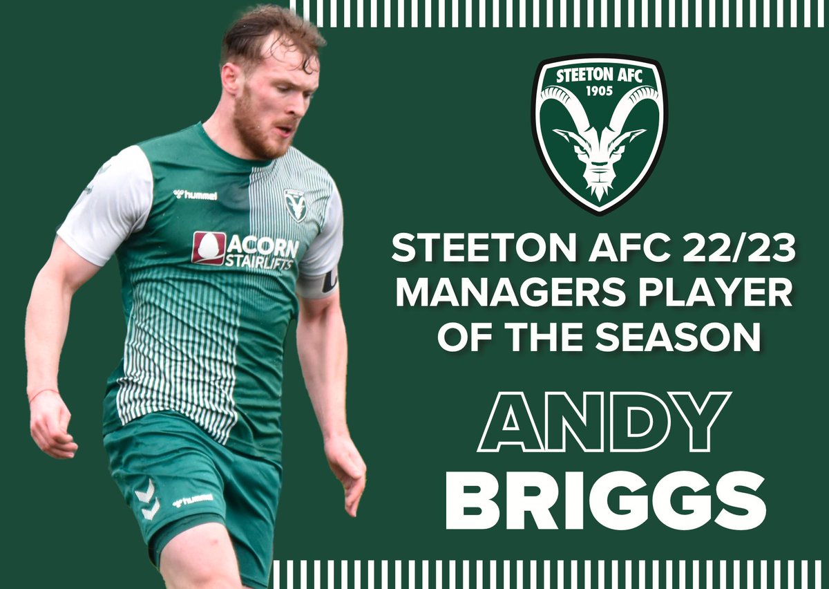 🏆 𝙈𝘼𝙉𝘼𝙂𝙀𝙍'𝙎 𝙋𝙇𝘼𝙔𝙀𝙍 𝙊𝙁 𝙏𝙃𝙀 𝙔𝙀𝘼𝙍

🤝 As chosen by <a href="/SteetonJose/">Roy Mason</a> and his coaching staff, the Manager's Player of the Year is <a href="/_andybriggs/">andy</a>!

#chevrons