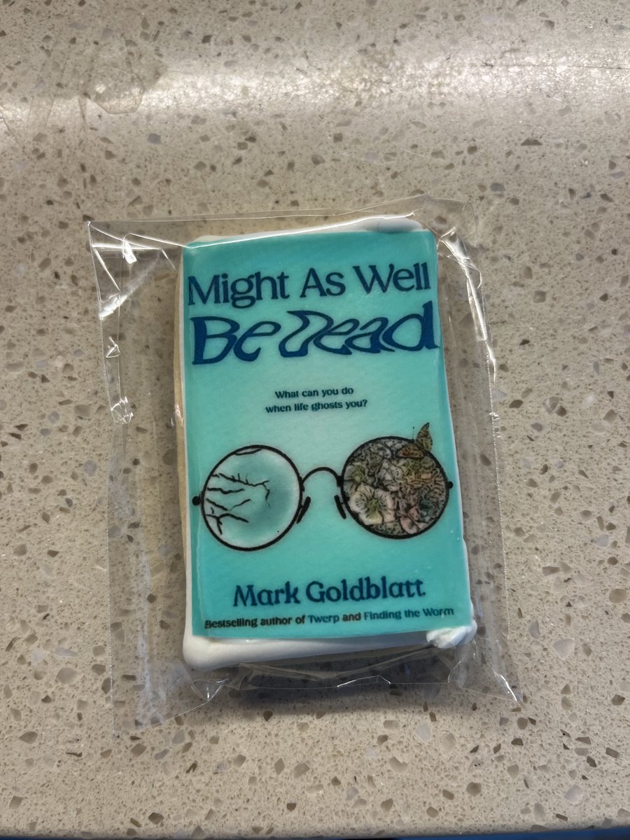 MarkGoldblatt's tweet photo. Publicist for new middle-grade novel sent along these (hypothetically) delicious, gluten-rich, cookies to celebrate the launch of my new book. #MGfiction #Beatles #JohnLennon #MentalHealthAwarenessMonth #copingwithtrauma https://t.co/Mk1HKMhRjO