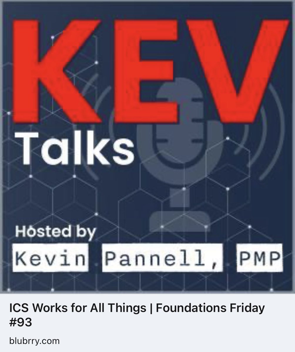 pannellkg's tweet image. Sharing how both the principles and documents from the Incident Command System work when planning projects, programs, or other events.

Listen at blubrry.com/peopleprocessp…

Godspeed ya’ll,

Kevin

#IncidentCommandSystem #AllHazards #ProgramManagement #LeadersIntent #kevtalkspodcast