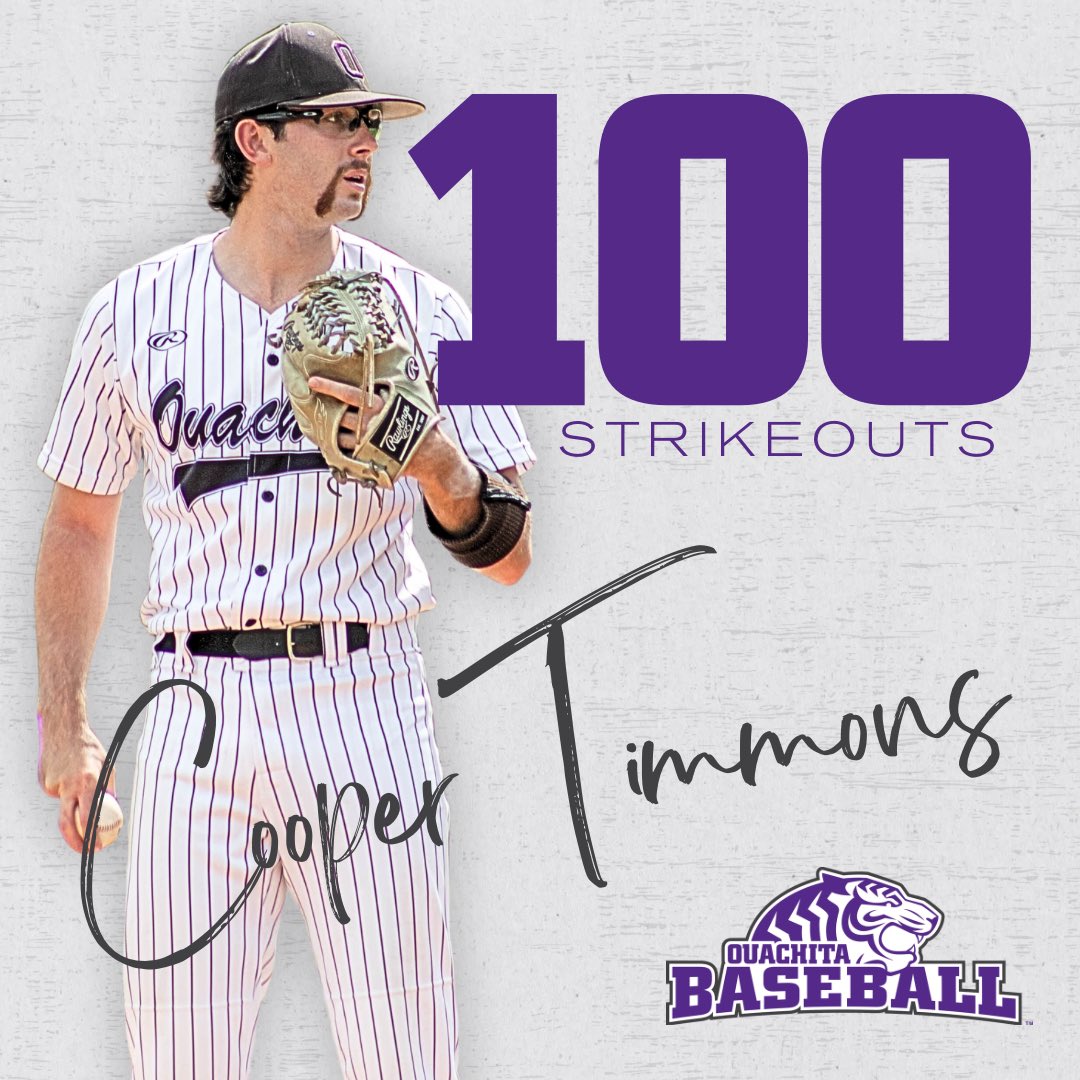 Just the 2nd Ouachita pitcher to ever have at least 100 Ks in a single season!

#BringYourRoar #RollTigs 🐅