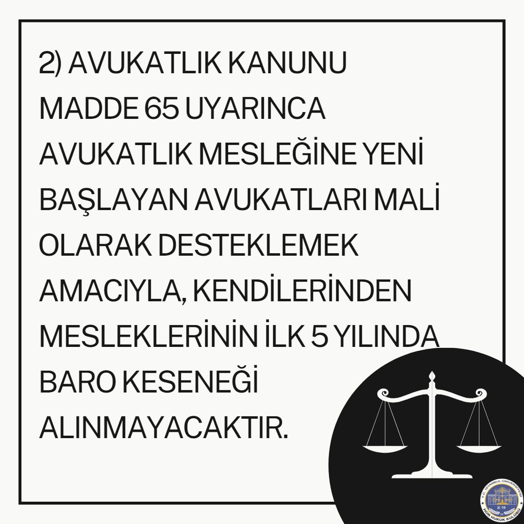 HurHukuk's tweet photo. 7. Yargı paketinde yapılan Avukatlık Kanunu'ndaki değişiklikler

5 Nisan 2023'te yürürlüğe girmiştir. https://t.co/oDRJ9fgvcP
