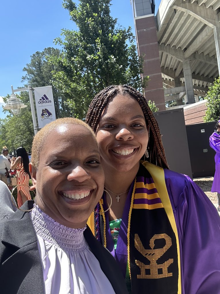 Today was a good day. We came, we saw, @micayla_bell graduated! #ECUalum #ElementaryEducation #Proudmama #ohthekidsshewillteach
