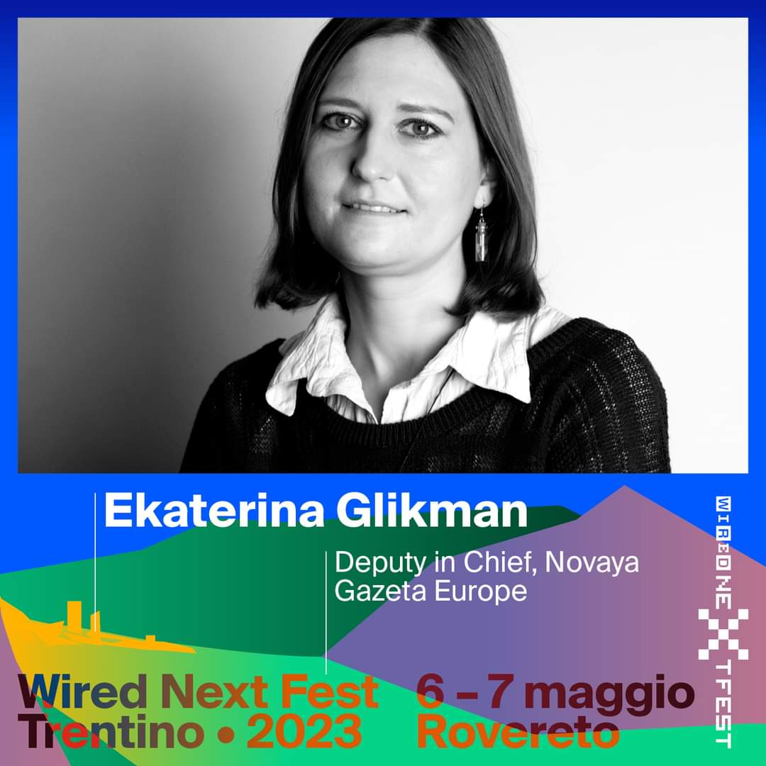 Sabato 6 maggio, ore 11, Teatro Zandonai Rovereto, per #WNF23 <a href="/wireditalia/">Wired Italia</a> con <a href="/Mara_Morini/">Mara Morini</a> e Ekaterina Glikman <a href="/novayagazeta_eu/">Новая газета Европа</a> a parlare di libertà in Russia assieme a <a href="/Sabrinapisu/">Sabrina Pisu</a>