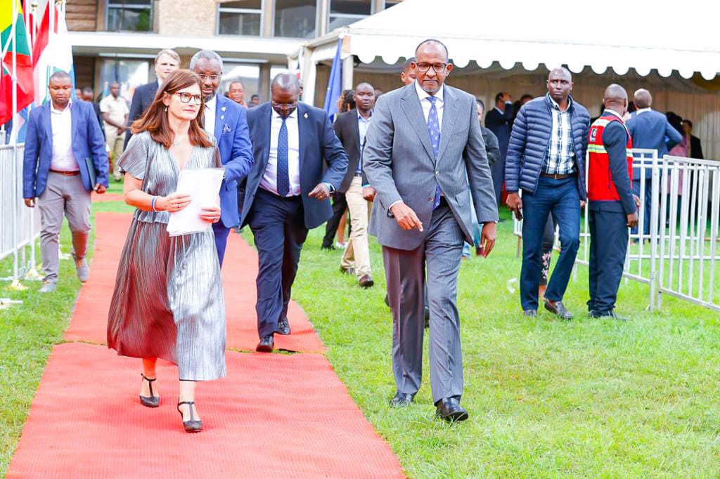 CsChelugui's tweet photo. This evening, I joined Waziri @HonAdenDuale, @EUinKenya delegation and other distinguished leaders during the #EuropeDay2023 convened by the Head of EU Delegation, H.E @EUAmbKenya at the University of Nairobi, Kenya https://t.co/xF6PKD42sX
