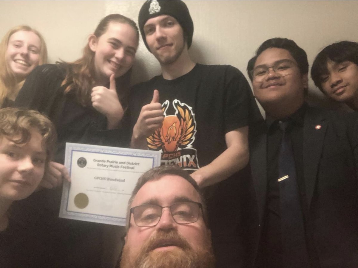GPPSD2357's tweet photo. Congrats Phoenix! Grande Prairie Composite High School’s Small Woodwind Ensemble was awarded Gold for their performance yesterday at our city’s local music festival.
Special thanks to teacher Craig McLauchlan for the photos!
#GPPSDProud #highschoolmusic #gppsd #gpab #AbEd https://t.co/cap88Wpk5a
