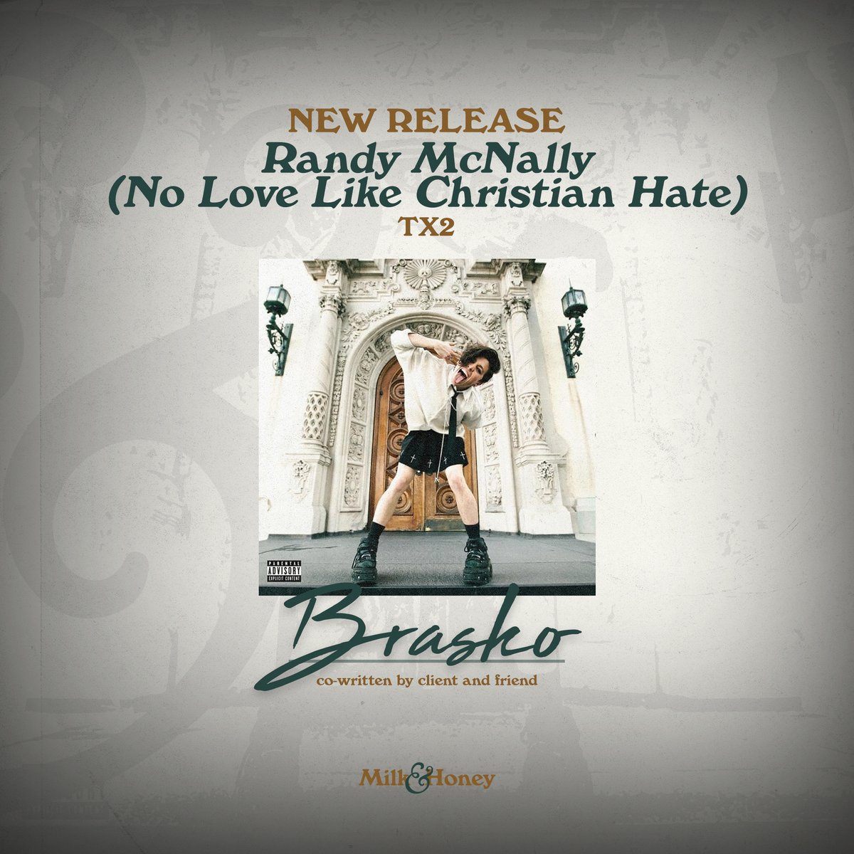 milkhoneyla's tweet photo. Check out TX2’s single ‘Randy McNally (No Love Like Christian Hate)’, co-written by client & friend Brasko. Also, check out Pussy Riot, Boys Noize, & Alice Glass’ new single ‘Chastity’, co-written by Brasko
#Brasko #TX2 #PussyRiot #BoysNoize #AliceGlass #milkandhoney #hitsongs https://t.co/Ees3IoQzQi