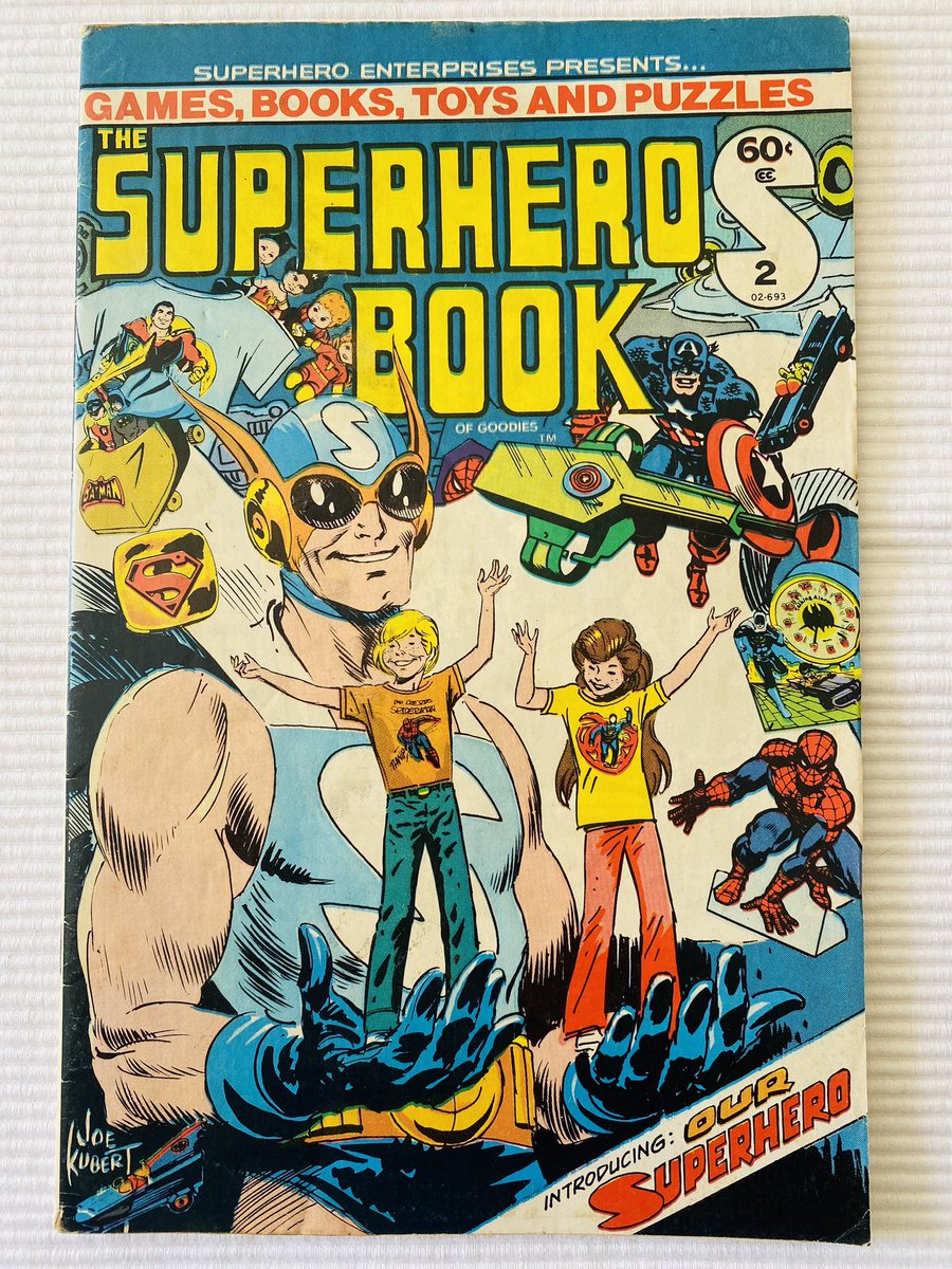 KeeneJarret's tweet photo. Thomas Yeates, Rick Veitch, and Steve Bissette (three of my favorites) drew pictures of cape merch for The Superhero Book of Goodies (1977). Only catalog I’ve read cover to cover. I want the sleeping bag. #superherocomics #comicsmerch #kubertschool #comics https://t.co/BD5GC9xrdz