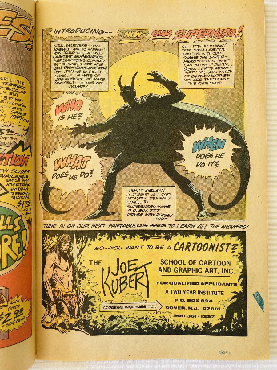 KeeneJarret's tweet photo. Thomas Yeates, Rick Veitch, and Steve Bissette (three of my favorites) drew pictures of cape merch for The Superhero Book of Goodies (1977). Only catalog I’ve read cover to cover. I want the sleeping bag. #superherocomics #comicsmerch #kubertschool #comics https://t.co/BD5GC9xrdz