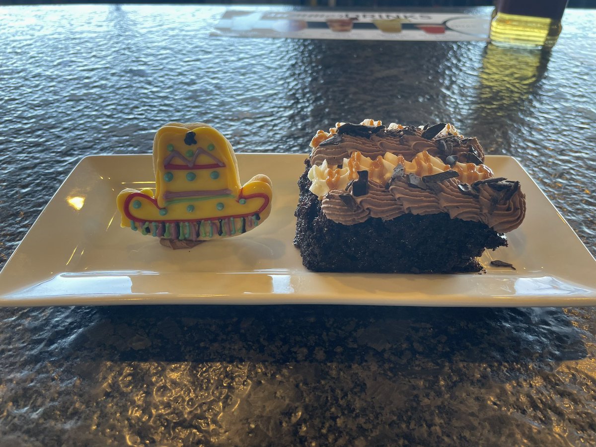 JeremyMillsop's tweet photo. Stop 29 of the Dispatch Dining Guide was all about fun at Dock 77 at the Quarterdeck. They are prepping for cinco de mayo with walleye tacos &amp; two Spanish desserts. I don’t like chocolate, but that chocolate tres  laches cake was the bomb. @brd_dispatch #DispatchDiningGuide2023 https://t.co/wqzWfgoPL8