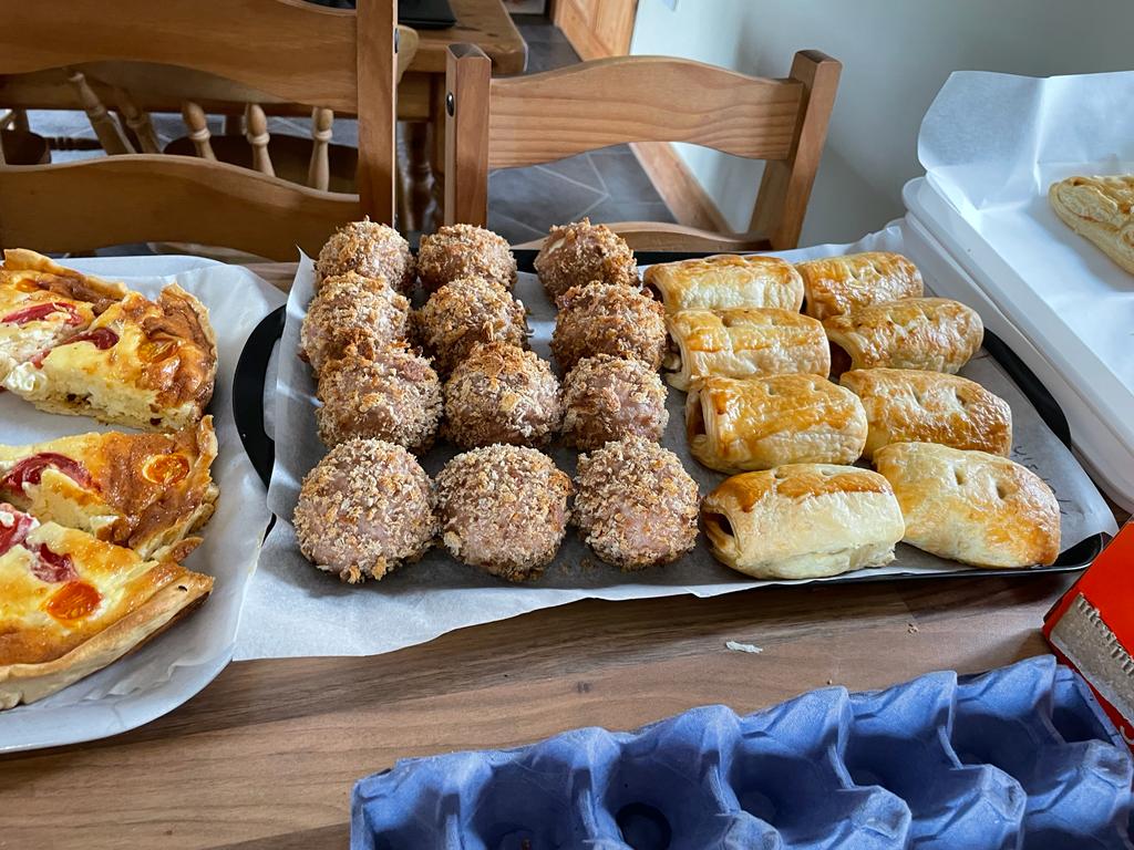 The official King's Coronation menu may not contain pedigree pork but that doesn't mean you can't have bacon quiche, sausage rolls and scotch eggs to celebrate with.
And don't forget the most important meal of the day - a coronation breakfast with sausages and bacon!