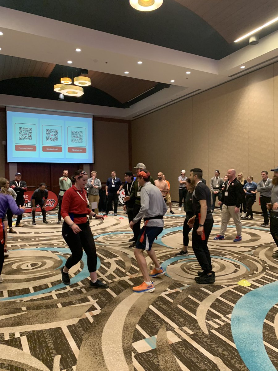 Great Rookie Rugby session today at the @PHECanada conference today!! Over 70 PE teachers, administrators, university students & professors who learned how to teach rugby in their schools and across their networks. Thanks @andreahaefele for the photos 📸