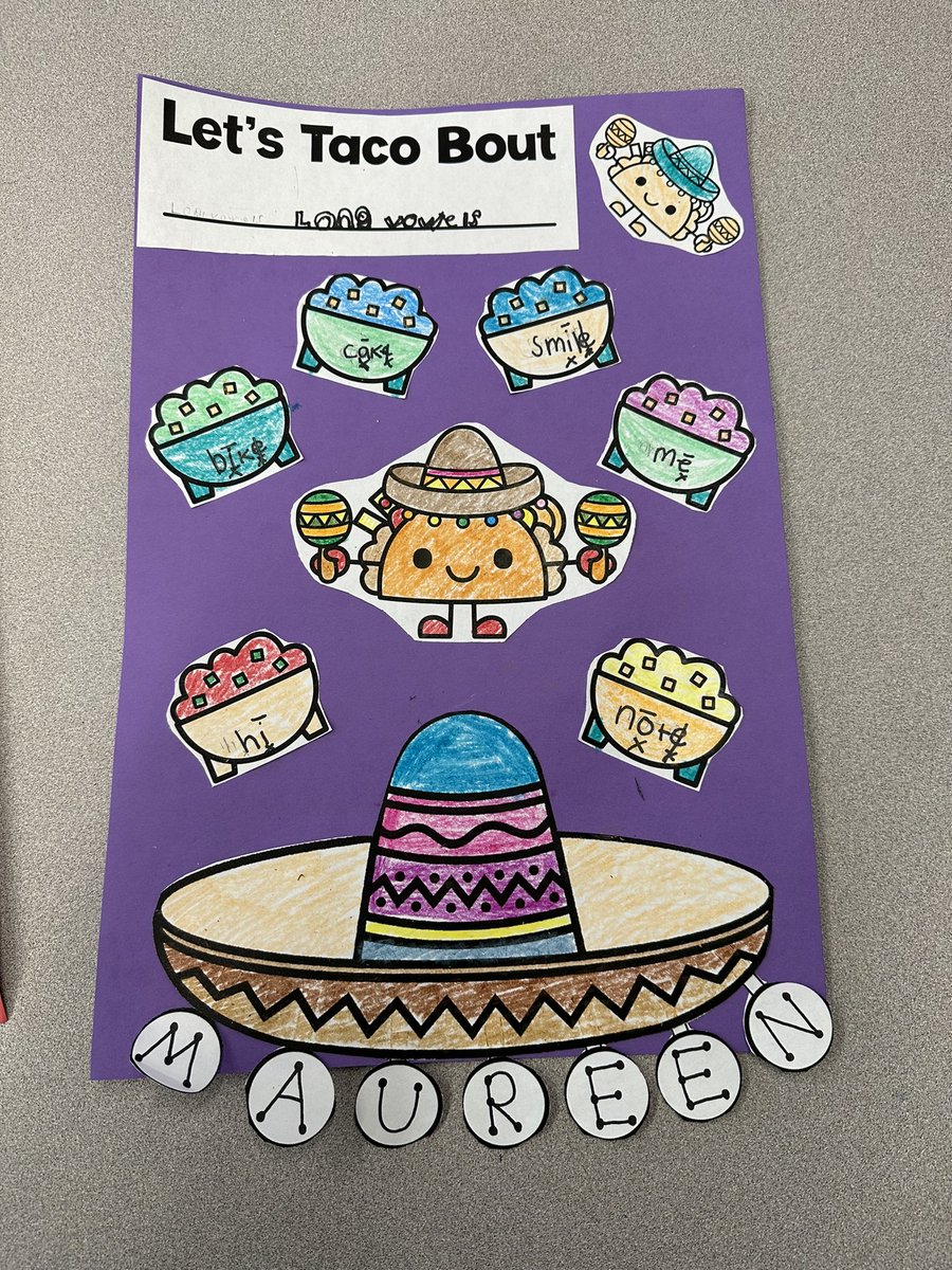 MsJOGara's tweet photo. Happy Cinco De Mayo!! Incorporated some more fun while utilizing Reading Horizons! 

We did “Let’s taco bout special vowel combos (combinations)” and “Lets taco bout long vowels” so fun!! #fpbsdSHINES #readinghorizons @FPBSchools https://t.co/igwZXKnzCv