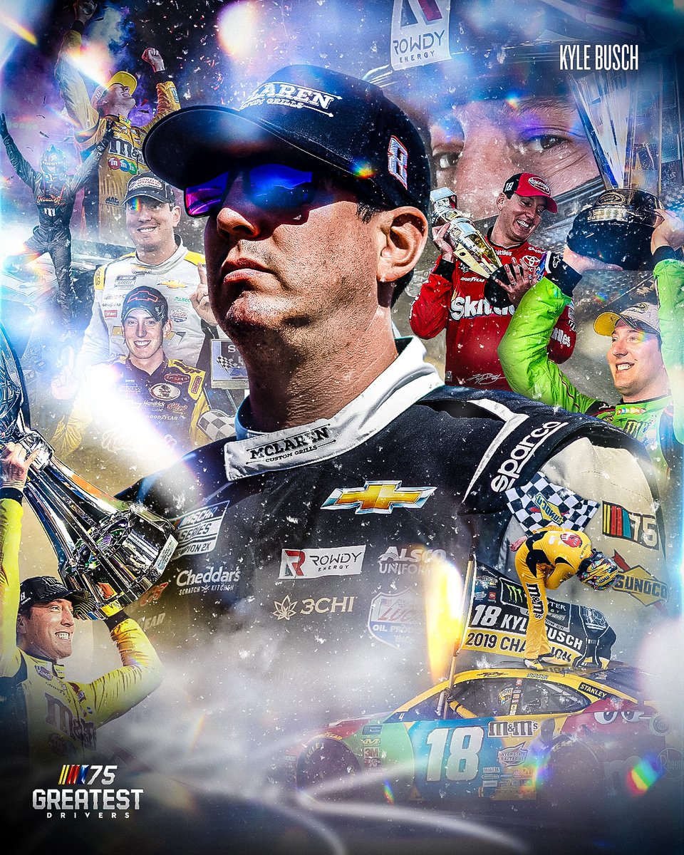 NASCAR's tweet image. One of the best to ever do it. 

@KyleBusch | #NASCAR75