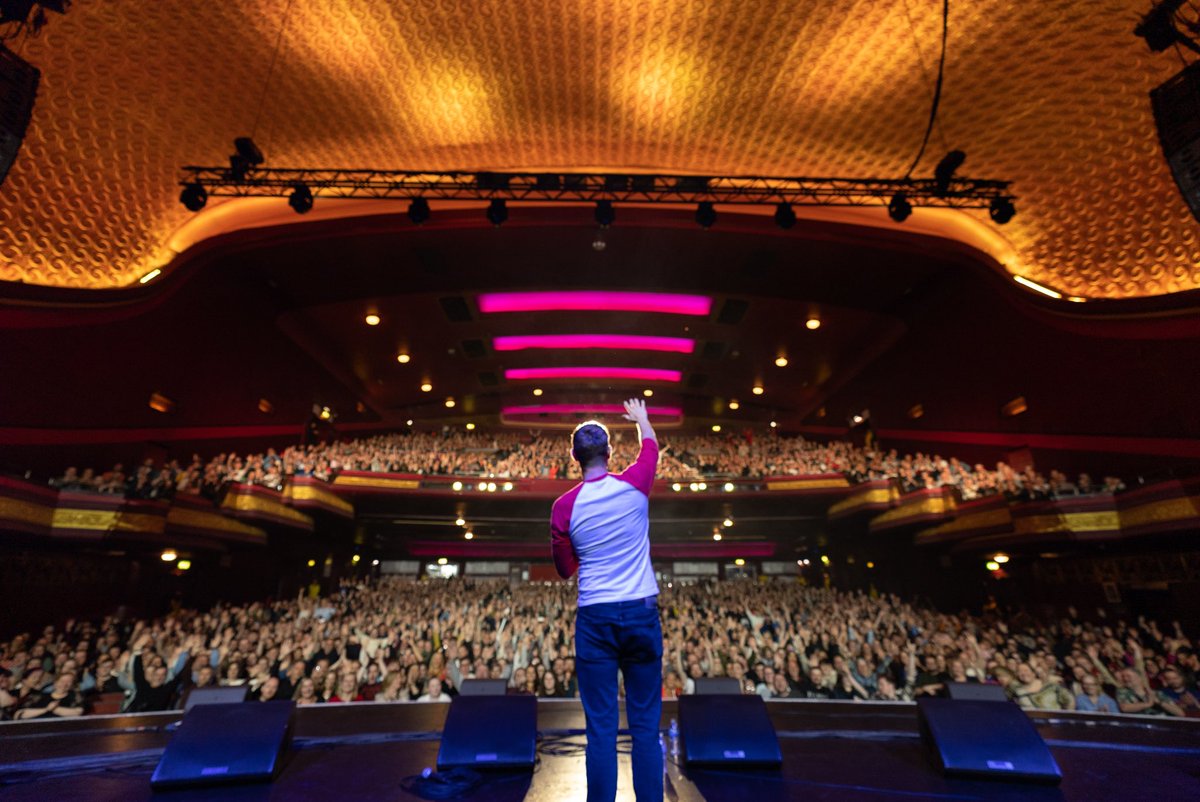 russellhoward's tweet photo. I fell off my chair on stage for the first time ever because I was laughing too hard, and had a bag of edibles thrown at me. Manchester you really don’t disappoint… 

That has to be one of the most insane gigs I’ve ever done, thank you so much to everyone who came it was absolute magic!