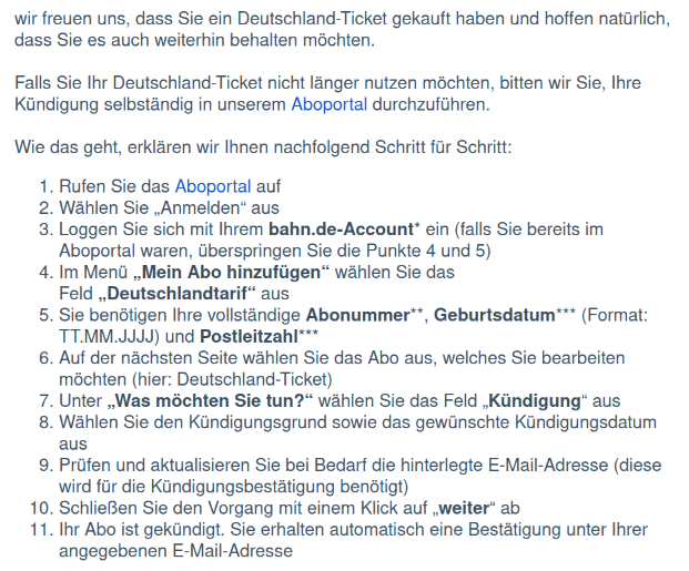 zePiz_'s tweet photo. Fällt das unter #DarkPatterns @DB_Bahn? Ihr habt diese Informationen. Mein digitales Ticket hat auch keine Vorderseite und einen Grund warum ich kündige, bin ich nicht schuldig.

Besser: Kundenportal ->  Meine Tickets/Abos -> [Kündigen] -> [Ja, wirklich]. Ende. Danke. 5 Sekunden. https://t.co/Pd99B1a65F