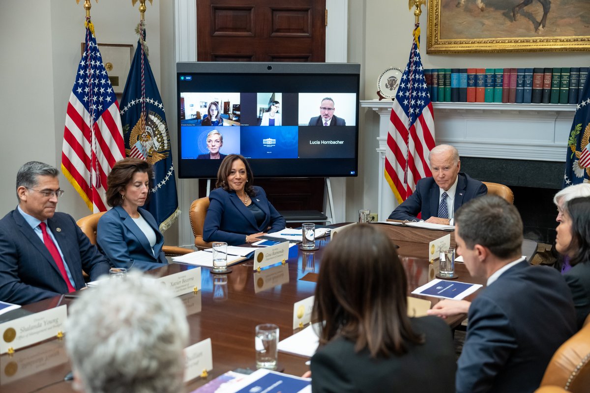 Today, I brought my Invest in America Cabinet together to discuss continuing our historic progress. Across America, shovels are hitting the ground to rebuild our infrastructure and bring back manufacturing. It's how we create jobs, compete globally, and build a brighter future.