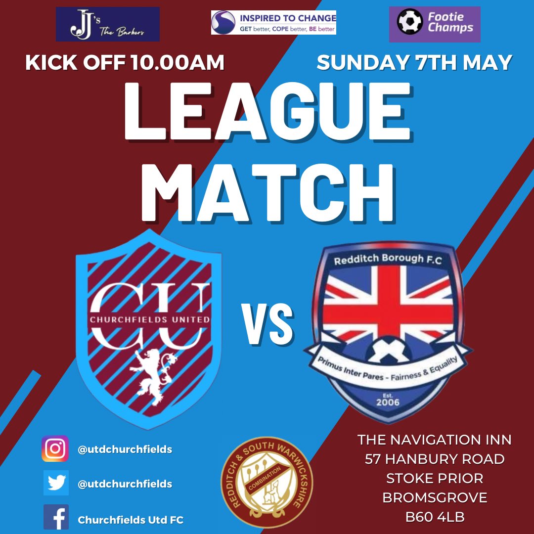 This Sunday we have our last league game of the season at home to <a href="/reddboroughfc/">Redditch Borough F.C.</a>. A win will see us come off bottom of the table on the final day! #UTC⛪️