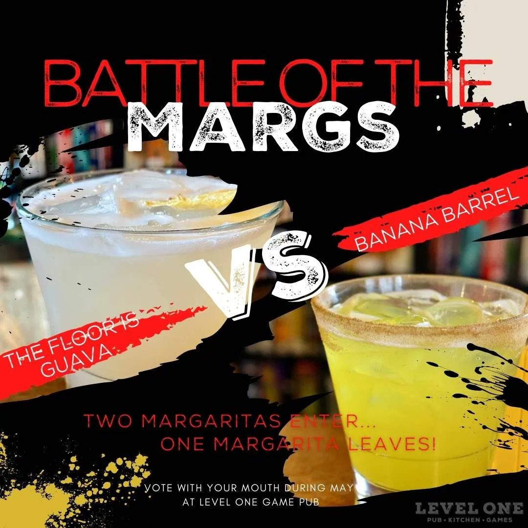 Which of these delicious #margaritas will win a coveted spot on our menu? That's up to you! Whichever sells more will reign victorious, while the other will be lost in infamy. So grab a game &amp; vote with your mouth during the month of May at Level One.
#myottawa #gamepub