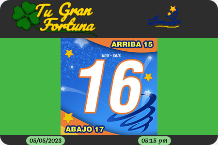 TuGranFortuna's tweet photo. #Tufortuna #TuGranFortuna #Loteria #Animalitos #El_Terminalito #ElTerminalito
#Resultado: El Terminalito 05/05/2023 05:15 PM https://t.co/miNlVUWxmB