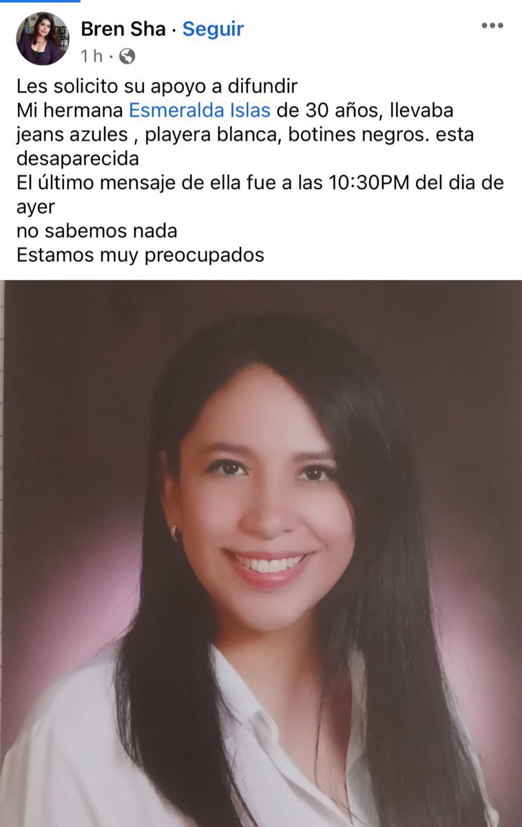 HectorRodrigoMx's tweet photo. FAVOR DE COMPARTIR 
Desde ayer no se sabe de ella. https://t.co/xw9J8H79K8