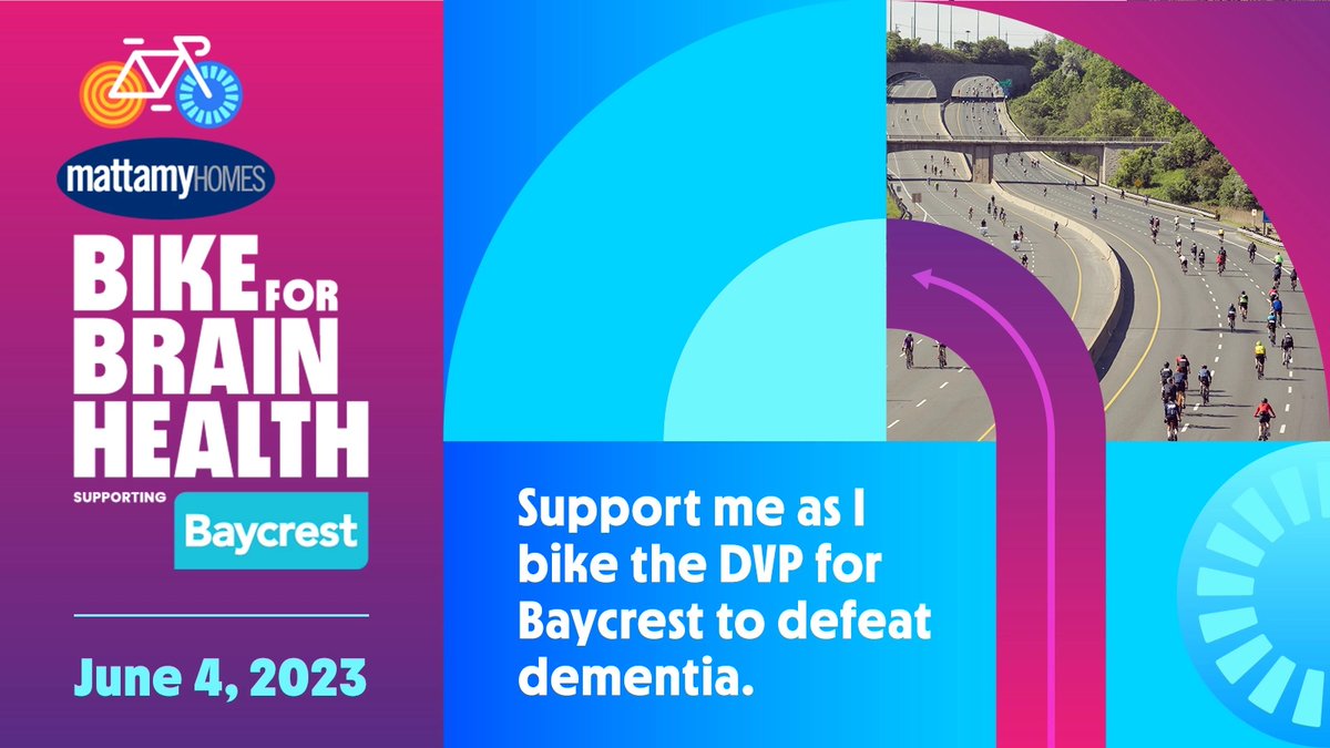 Flolo99's tweet photo. Every year, more than 25,000 Canadians are diagnosed with dementia. Help defeat dementia by supporting me ride the DVP in the Mattamy Homes Bike for Brain Health supporting @SupportBaycrest. Donate here: https://t.co/WnlYMTw6tQ https://t.co/uJPZxJuubd