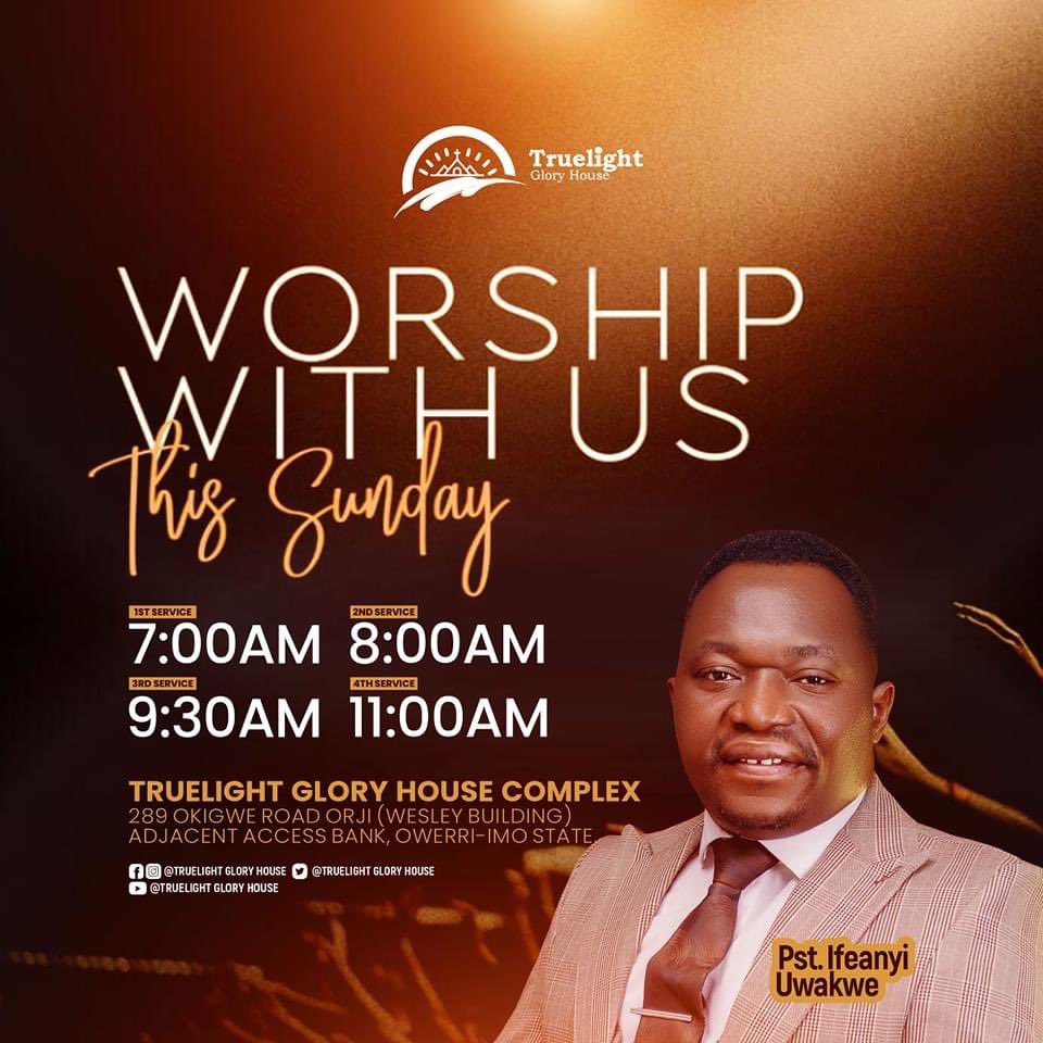 tlghofficial's tweet photo. 4TH SERVICE BEGINS THIS SUNDAY.
It's our season of Multiplication, God has enabled and enlarged us to begin our 4th service.
The following are the details of our services;
THREAD
#TruelightGloryHouse
#TLGH
#PastorIfeanyiUwakwe
#TLMEDIA https://t.co/nTaRTbETiK