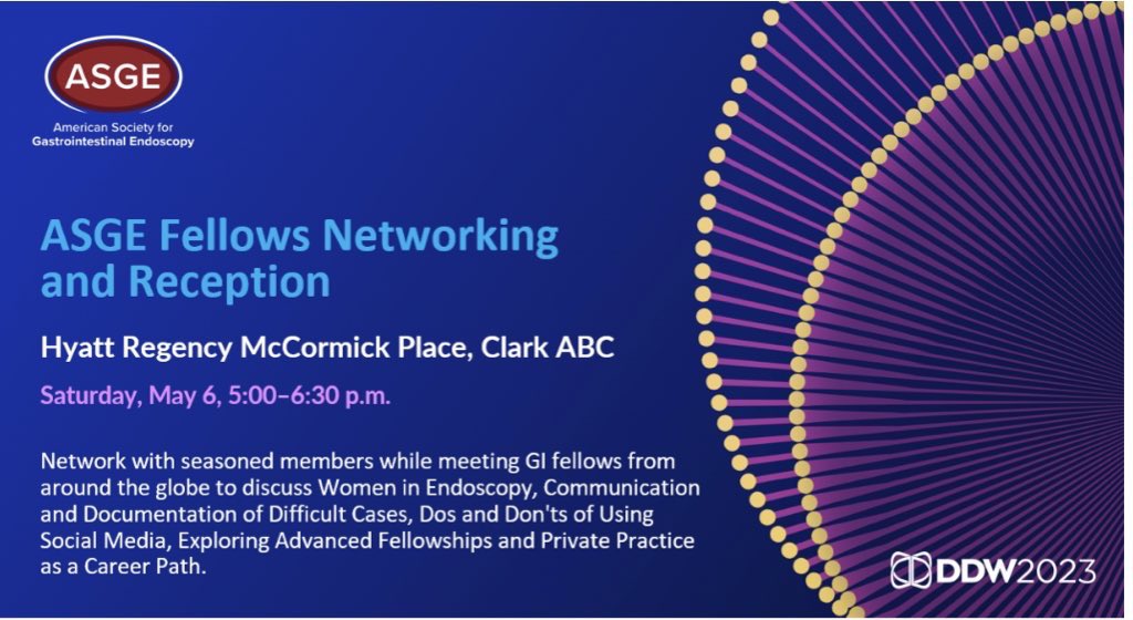 Looking forward to participating in the @ASGEendoscopy fellows networking session tomorrow evening as a discussion leader for those considering private practice as a career path. Excited to see all who have registered for this event! #DDW2023