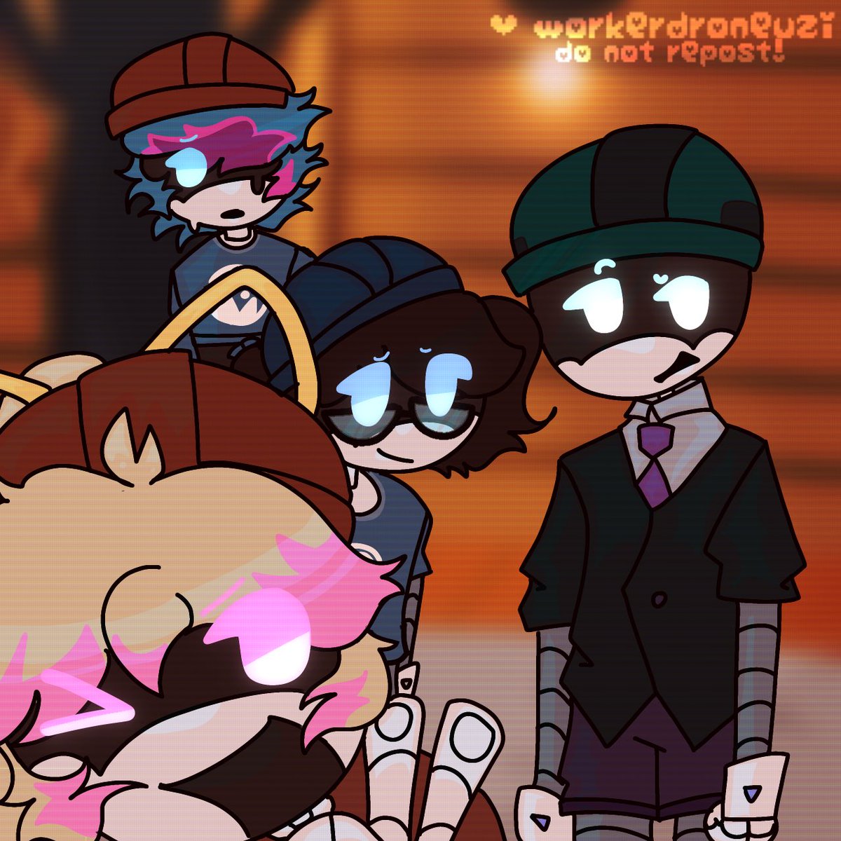 workerdroneuzi's tweet photo. selfie with the bffs!!! wowwo!!! plus rebeccas there.. anyways me and the bffs emily and lizzy :33 4 versions raahh #murderdronesemily #murderdronesbraiden #murderdroneslizzy #lizzy #braiden #emily #rebecca #murderdronesrebecca #murderdronesfanart #glitchproductions https://t.co/rJ7ZAclUwJ