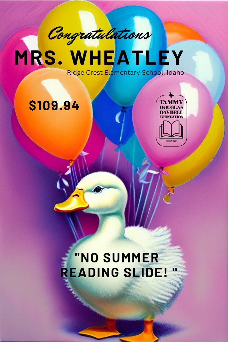 TDD_Foundation's tweet photo. Picking up where we left off yesterday, Micro-Donations 23-28!
The amount that we have been able to pour into local teachers and classroom libraries has been incredible.
#TammyDaybell #TDDF #ReadWithMe #nonprofit https://t.co/ZcfnMJZeoO