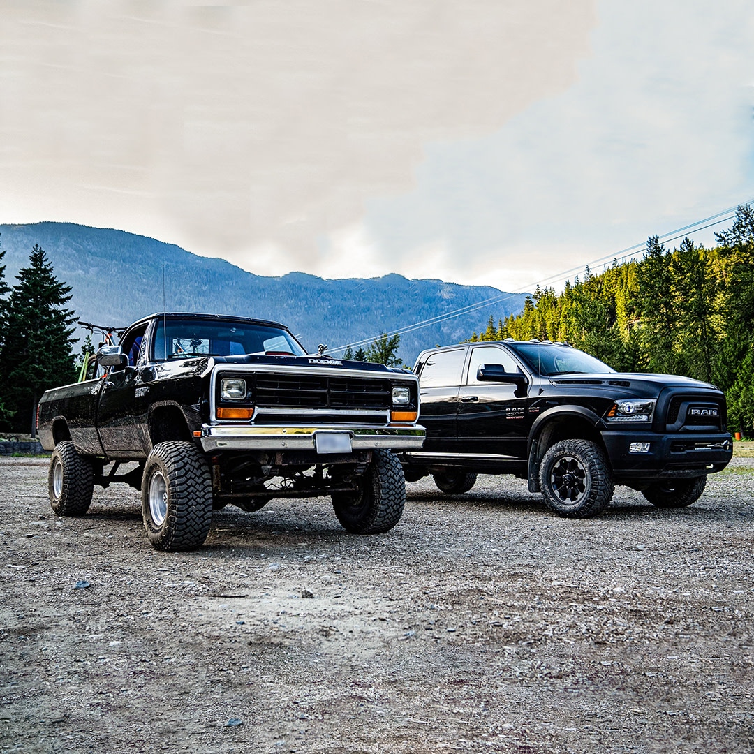 Past and present 💪🤩 Hop behind the wheel of your dream #RamTruck before you speed off into the weekend!  Give us a ring☎🔔 at 𝟗𝟎𝟓-𝟔𝟐𝟓-𝟖𝟖𝟎𝟏 to get started. #tgif