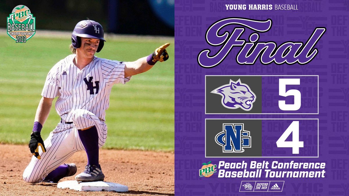 BSB | <a href="/YHCBaseball/">YHC Baseball</a> 5, North Georgia 4 | FINAL. #DefendtheDen #PeachBeltTournament #Quarterfinals