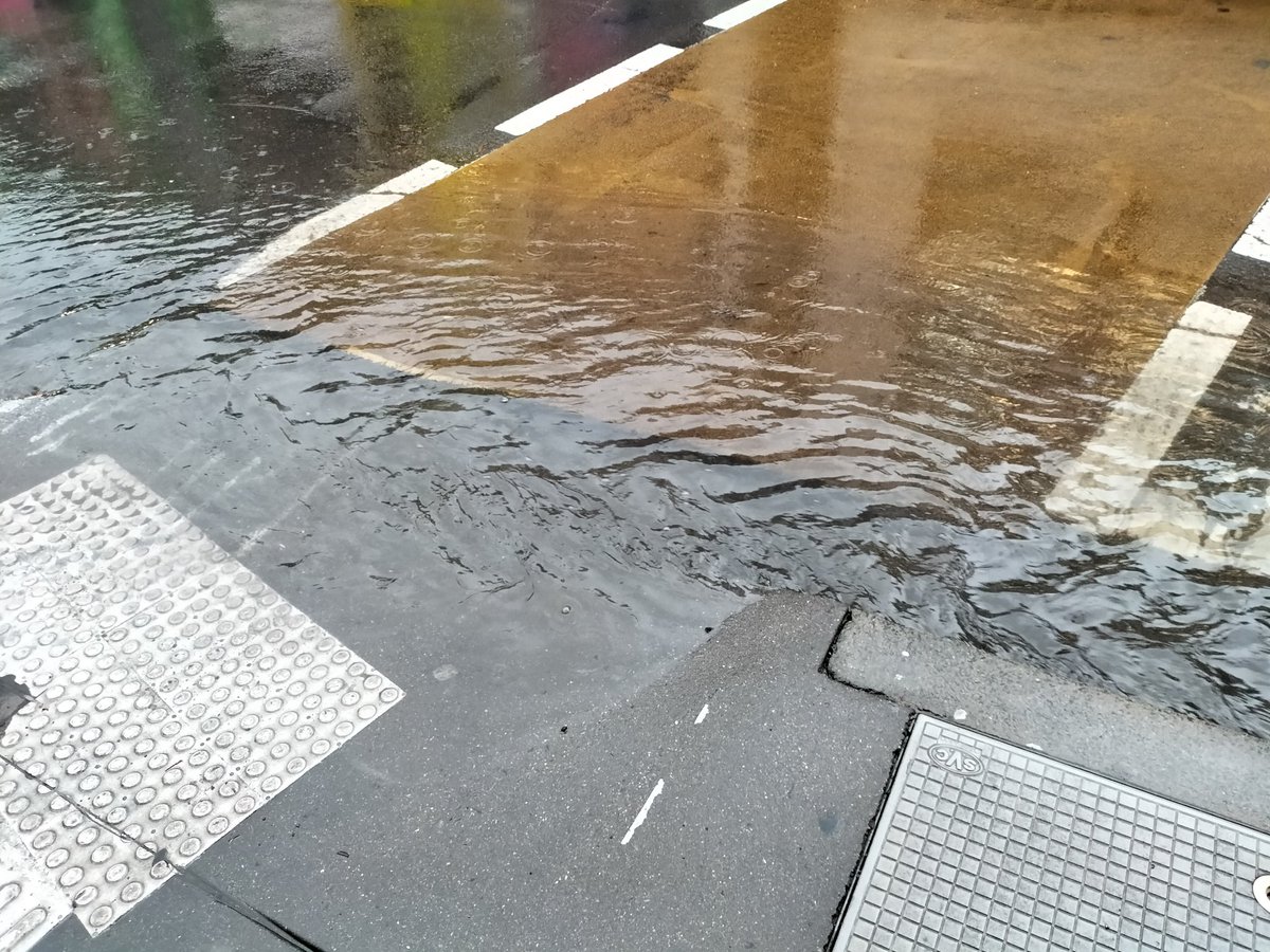 LauraJDragon's tweet photo. Crossing the rivers of Sydney Rd on my way to the bus this morning https://t.co/RDDKC3rJqZ