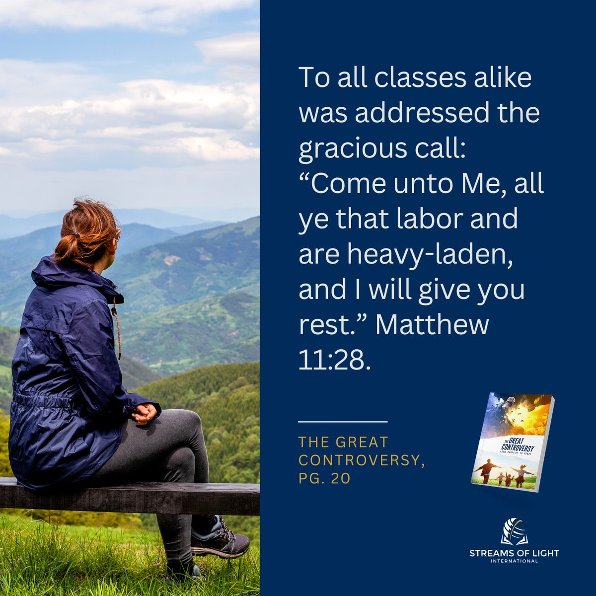 StreamsofLight_'s tweet photo. A beautiful message to share with our neighbors! The Great Controversy shares a message of hope. It shows that the Bible is true and it fills the heart with hope of Jesus’ Second Coming. May God provide you with divine appointments to share this hope with others! 
#HappySabbath https://t.co/2RzLhXg8dI