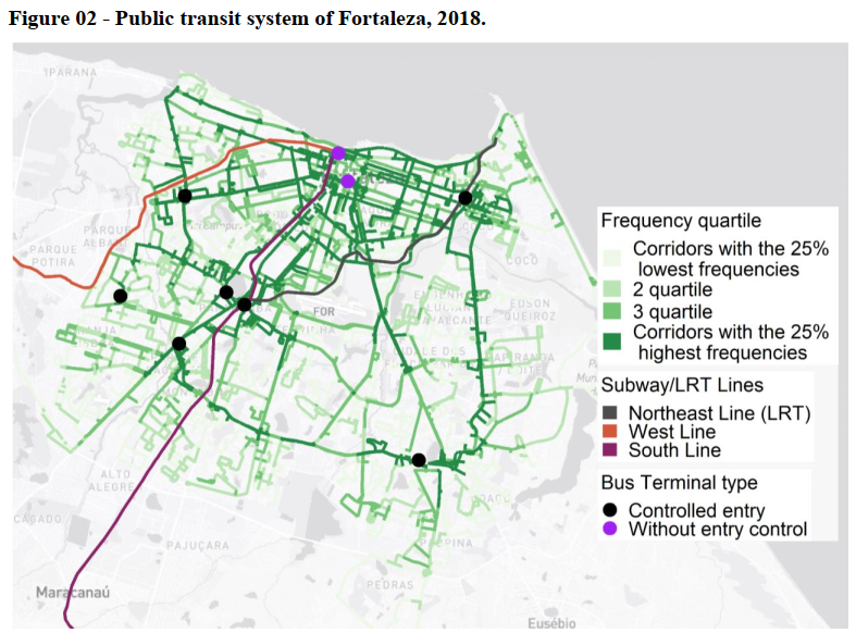 _jaolucs's tweet photo. Drawing on data from Fortaleza, we compare the proposed metric Vs two other route-based accessibility metrics from the literature. We examine how strong is the association btwn route-level ridership &amp; these accessibility measures using correlation &amp; multvar regression models 9/n https://t.co/sHxRG9ot6z