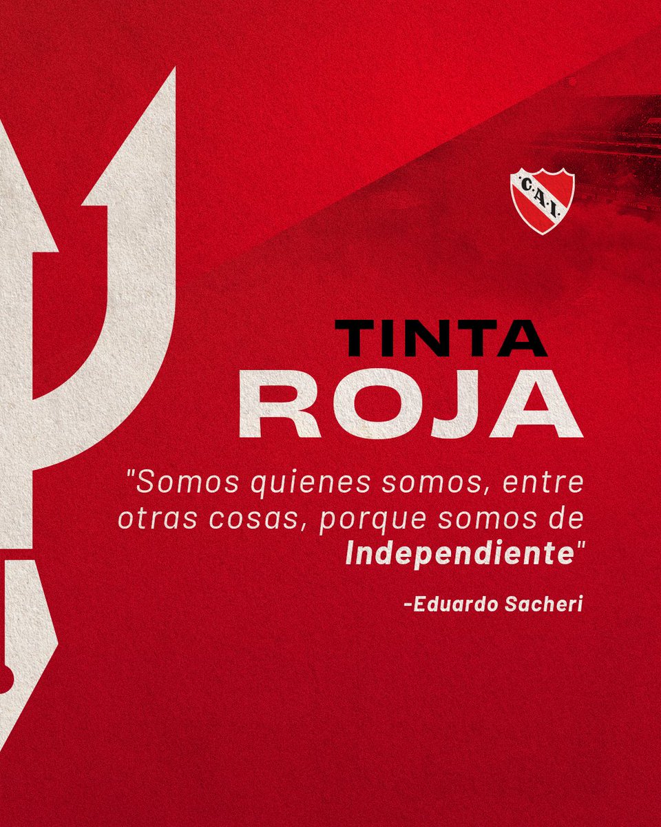 Independiente's tweet photo. ✒️🩸Volvió #TintaRoja. Todos los meses, nuevos textos de distintas plumas y con un hilo conductor: el amor por #Independiente.

La primera edición por @eduardosacheri ➡️ https://t.co/NnHjX1uWqj

#TodoRojo 🔴 https://t.co/oZqQJbuH8L