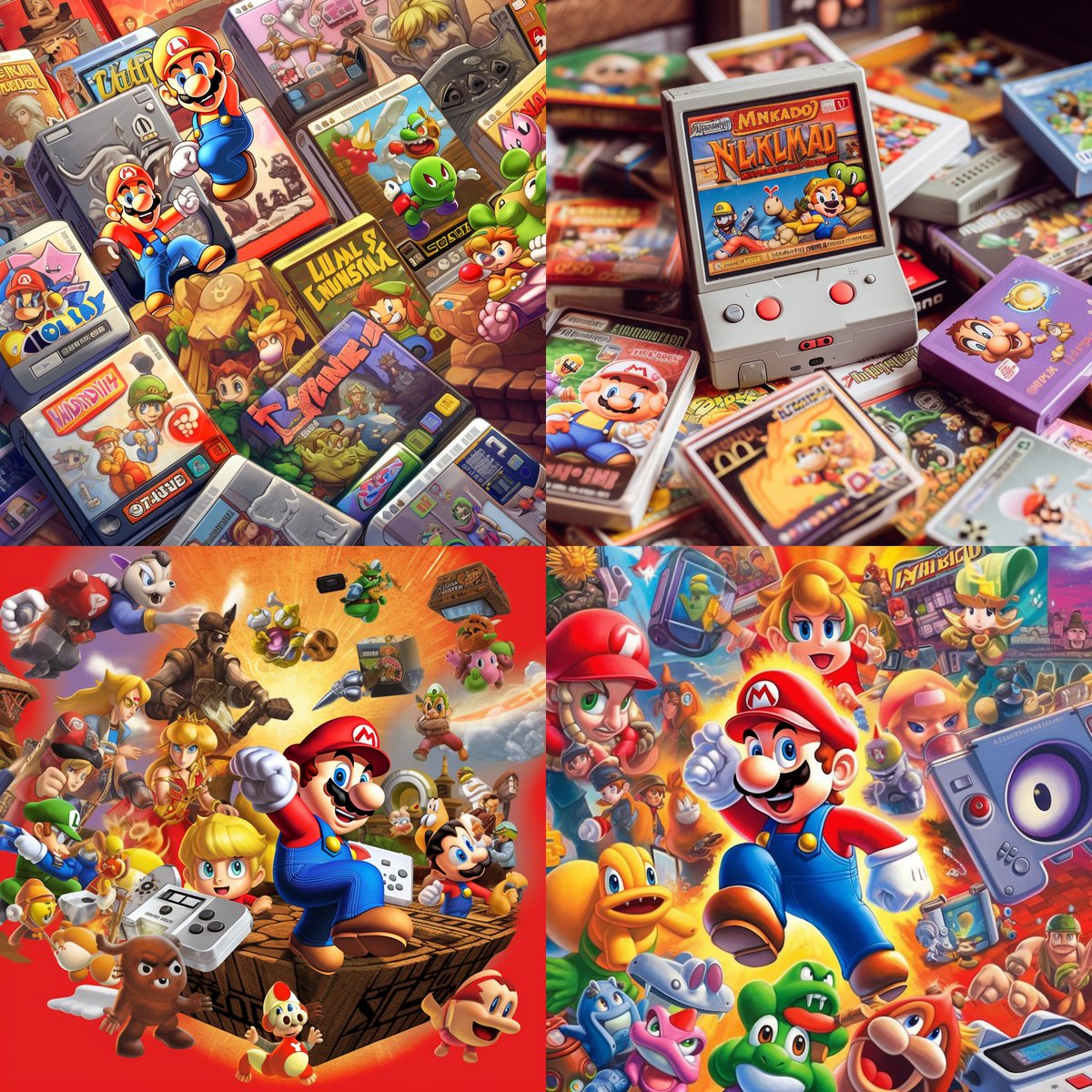 Promptfy_io's tweet photo. Throwing back the nostalgia! Nintendo games from the early 20s all drawn by AI! 👾

#AI #midjourney https://t.co/bqcgTkfDC0