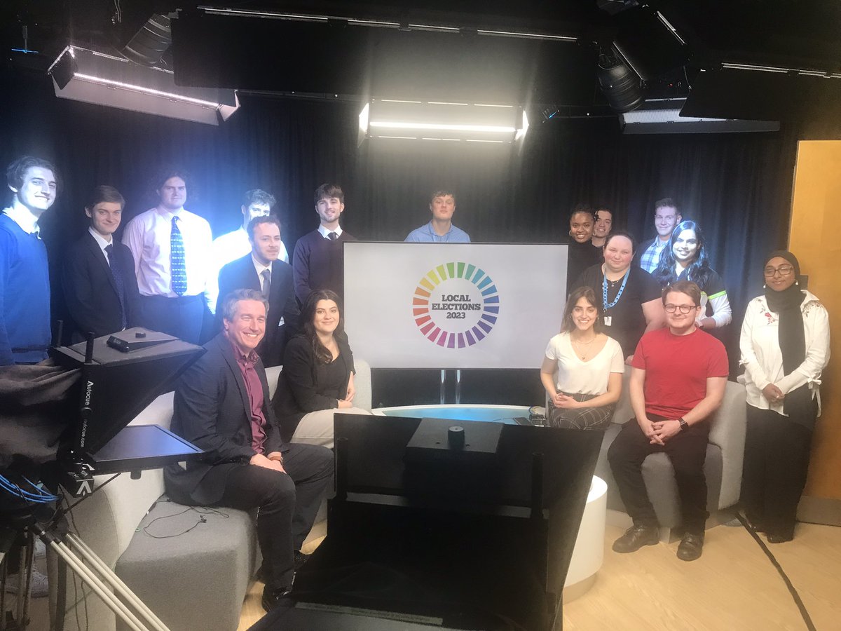 What a team! Here’s just part of the amazing group - including <a href="/KMTV_Kent/">KMTV</a> staff, interns and CfJ students - who put together 3 hours of brilliant live TV as the results of today’s local elections came rolling in. Public service broadcasting, uniquely served to the people of Kent.