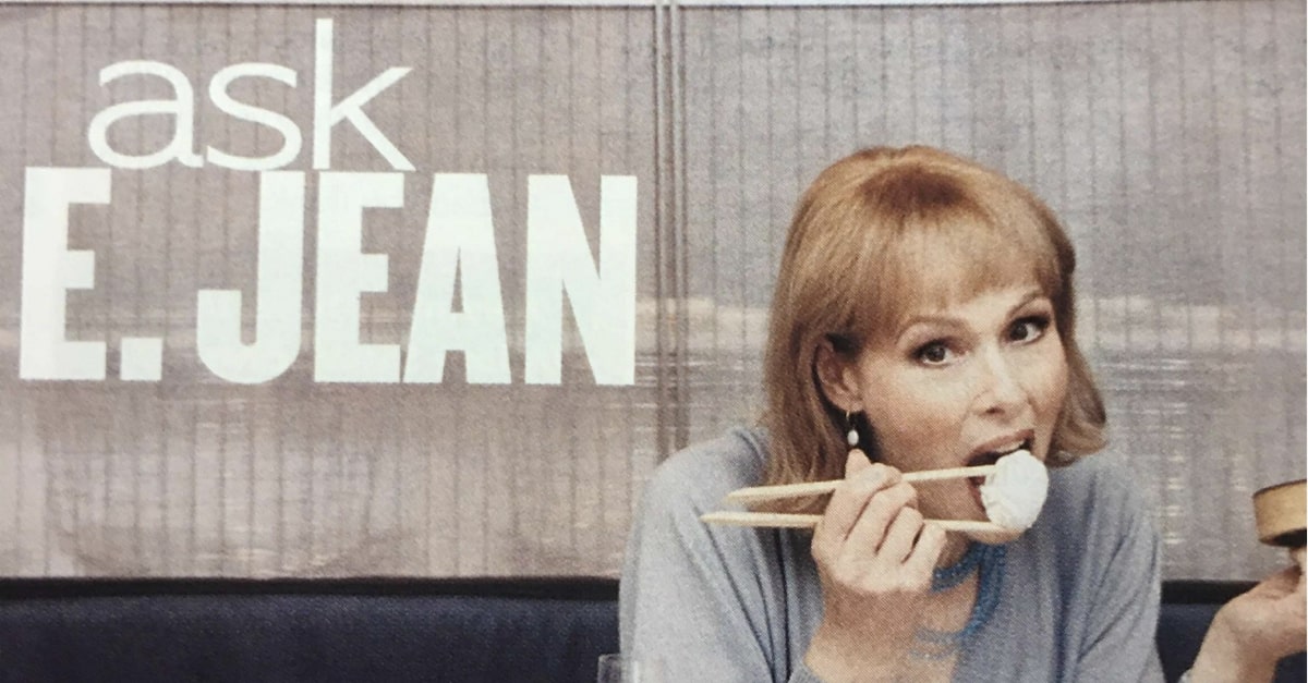 A window into E. Jean Carroll's career from the 1990s: These are two promotional images for her Elle column "Ask E. Jean," released among the exhibits today. She guessed on the witness