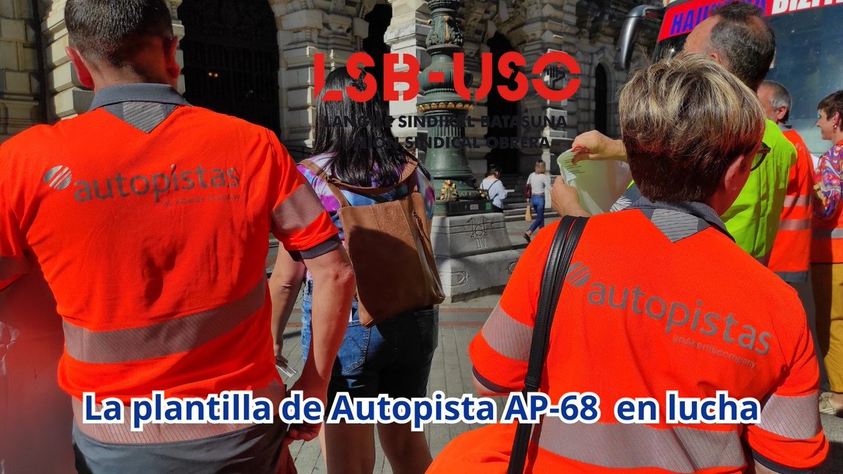 LSB_USOEuskadi's tweet photo. 📣 #Diputacion 📣 los trabajadores/as de AVASA : #autopista #AP68 seguimos en lucha por el empleo presente y futuro ✊#sindicato LSB-#USOEnLucha
📍Segundo #viernes de movilización, esta vez en #Bilbao pidiendo implicación a la Diputación Foral de #Bizkaia
📣📣 https://t.co/RmJ27ET7vc