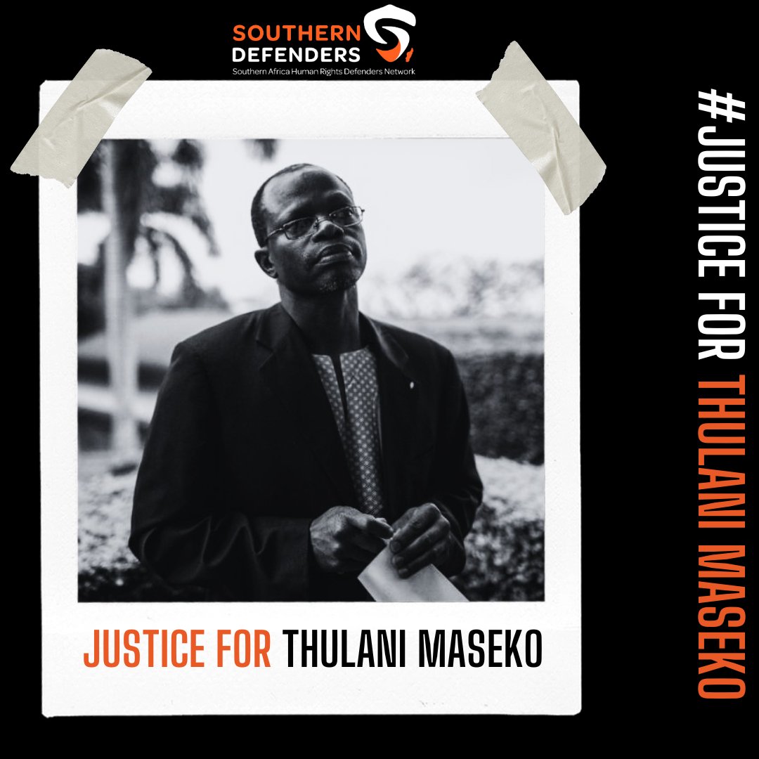 Justice must be served for #ThulaniMaseko. We shall continue to demand accountability and justice for the senseless act of violence. Let's stand together in the fight for human rights and against impunity.
#TogetherWeDefend
#JusticeForThulaniMaseko