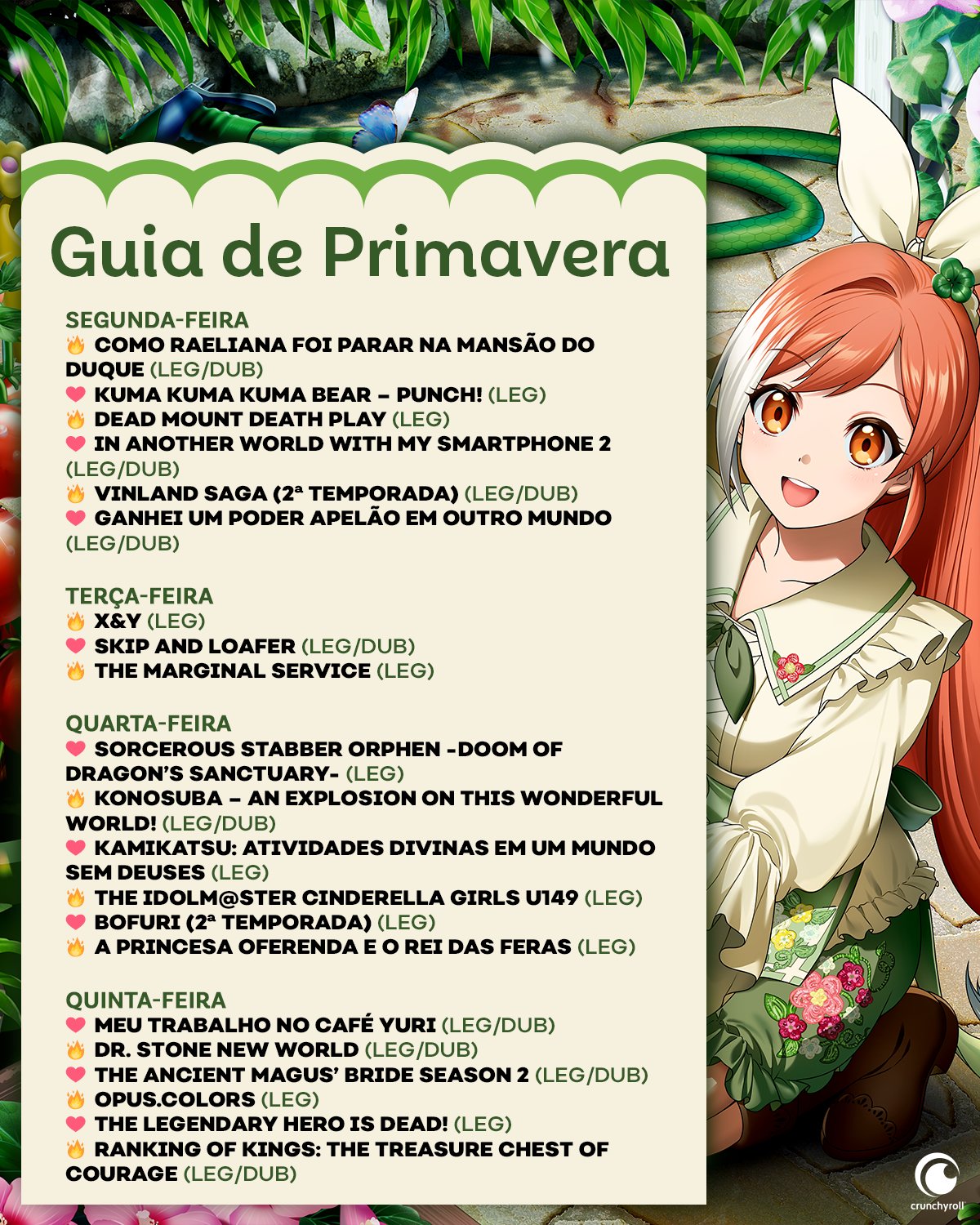 Crunchyroll: Animes da temporada de primavera