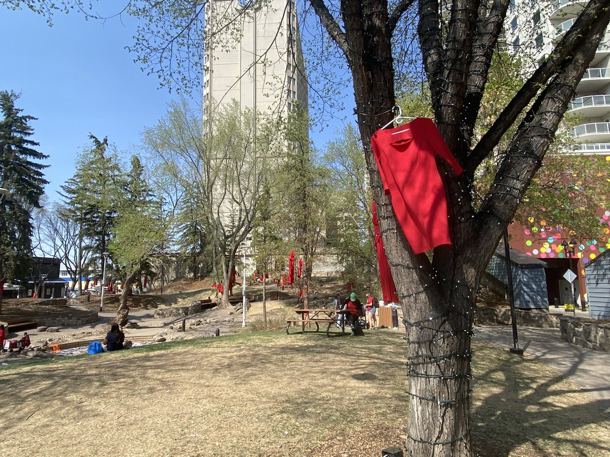 Moving tribute today for #RedDressDay in DTYEG to honour and remember all Missing and Murdered Indigenous Women, Girls and 2SLBGTQI+ People. Powerful reminder of importance of the #MMIWG2S+ calls to action.