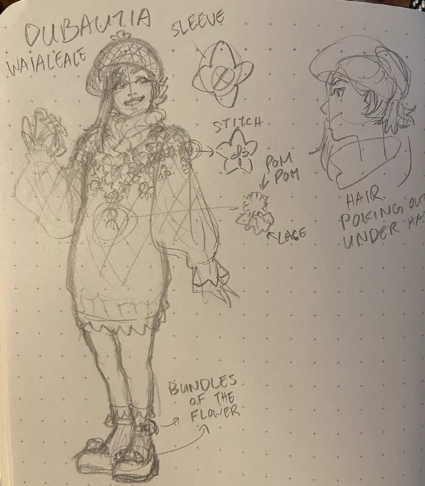 I had an idea to actually make outfits based on different silversword species because aside from Argyroxiphium and Wilkesia theres at LEAST 20 different subspecies under Dubautia which are found all throughout the island chain! These are just a few sketches ;7; 