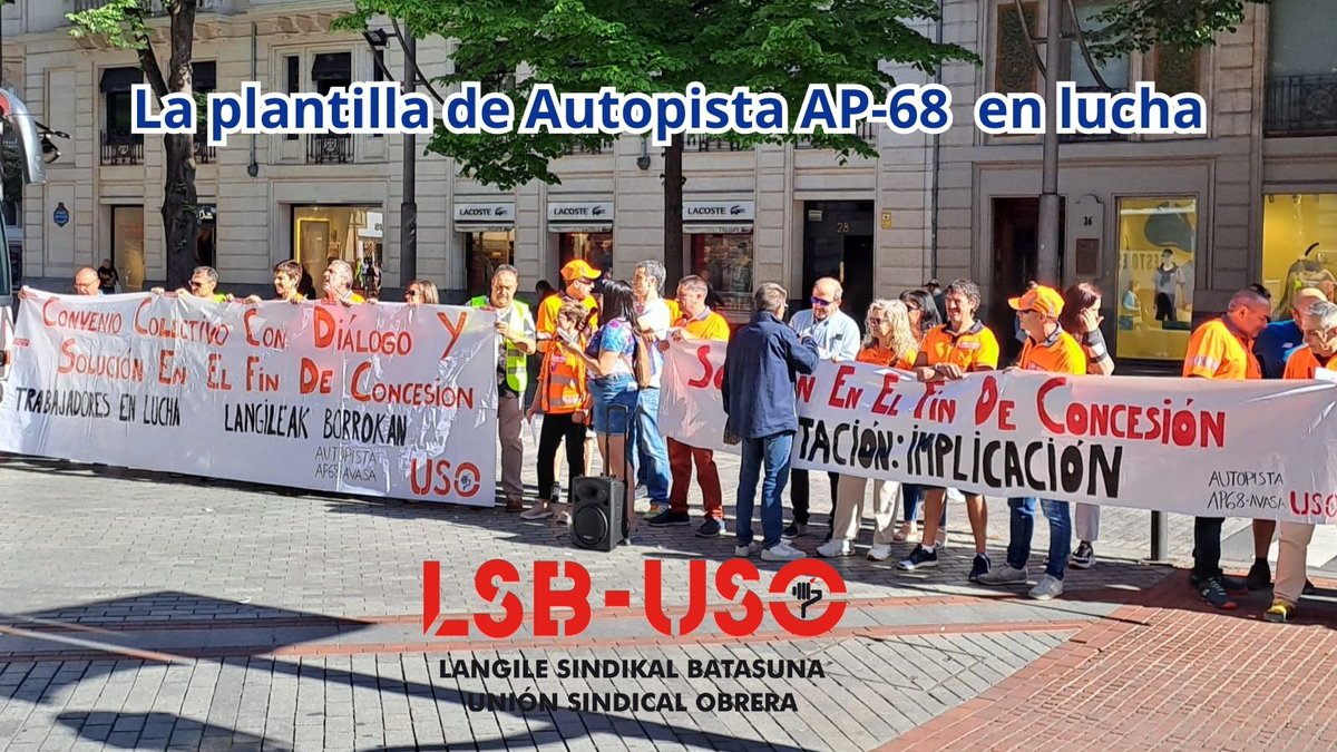 LSB_USOEuskadi's tweet photo. 🗣️Desde #sindicatoo LSB-#USOEnLucha 📣 diálogo y solución en el convenio para garantizar el empleo tras décadas de servicio en AVASA autopista #AP68
Hoy hemos estado frente a #Diputacion Foral de #Bizkaia
#Abertis no nos escucha y exigimos implicación
https://t.co/zJvhEkscS6 https://t.co/dqyMyqpuI7