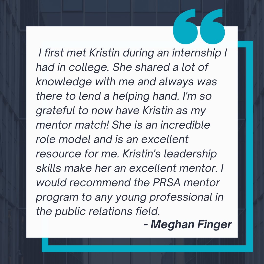 PRSAnew's tweet photo. Are you looking for personalized guidance and industry insights to help you achieve your professional goals? Look no further than the PRSA Northeast WI mentor program! Check out one of our mentor matches, Kristin and Meghan! 🌟
For more info >> https://t.co/X0XkAQyvsC https://t.co/jwaex0OMzF
