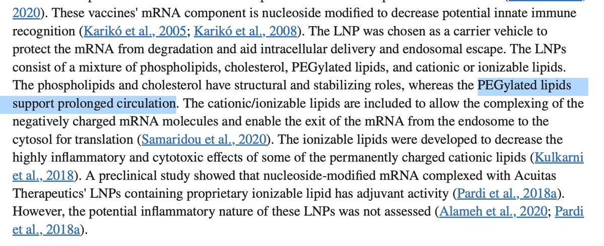Remember this PEG fact, we'll come back to it later in the context of the #StringOfPearls research. Also 👁️ at the final sentence: 'the potential inflammatory nature of these LNPs was NOT assessed.' Why bother with details when you're moving at the SPEED OF SCIENCE™️? >