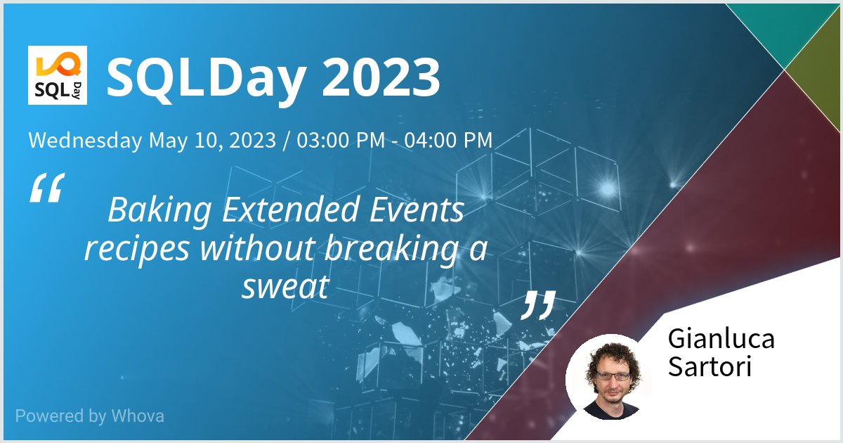 spaghettidba's tweet image. I am speaking at SQLDay 2023. Please check out my talk if you're attending the event! #sqlday - via #Whova event app